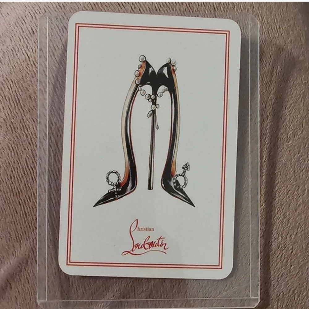 Christian Louboutin Black and Red High Heel Art Card